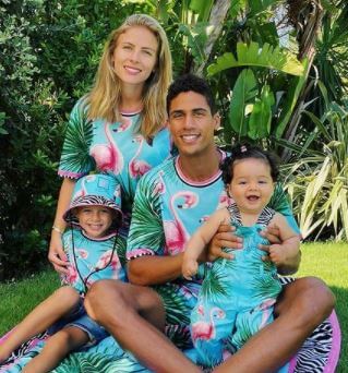 Gaston Varane son Raphael Varane with his wife Camille Tytgat and children.